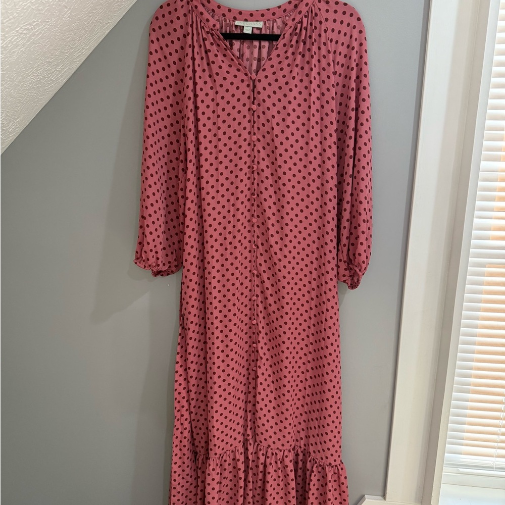 Polka Dot Pink Maxi Dress